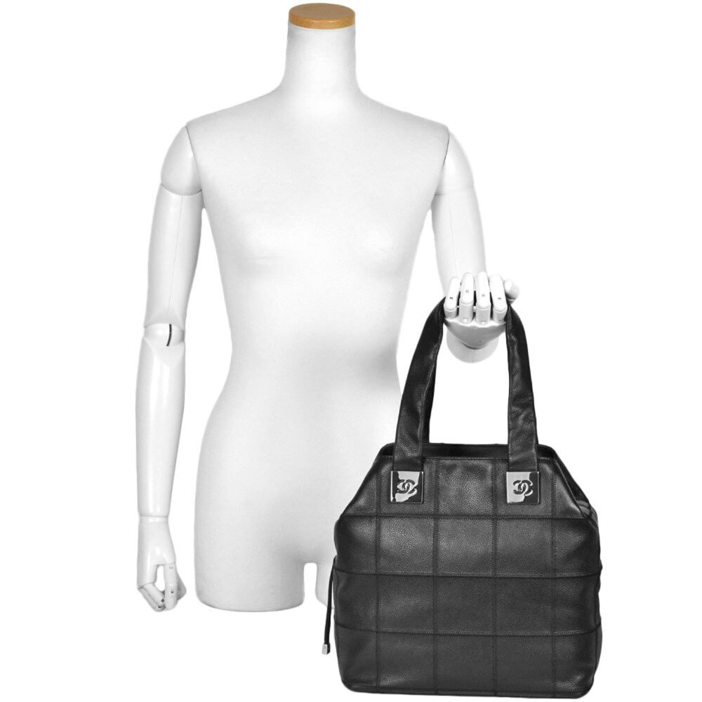 CHANEL Black Caviar Leather Logo Tote Bag - Picture 8 of 8